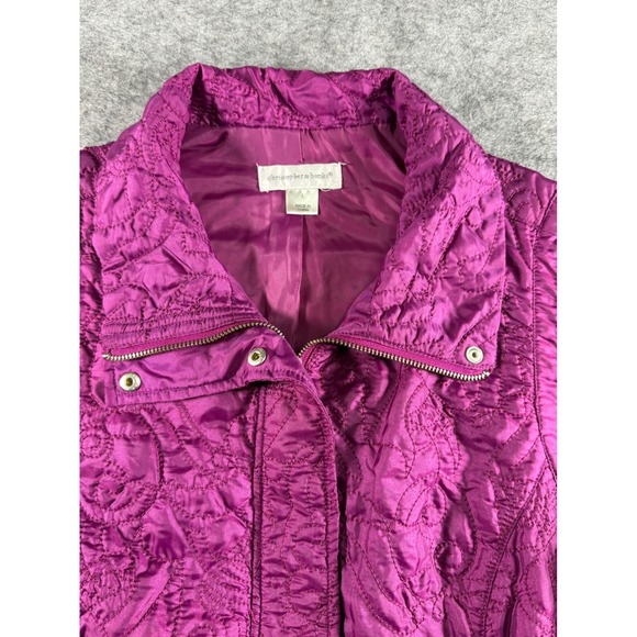 Christopher & Banks Womens Quilted Vest Magenta  Size Large Zip Front Pockets‎ - Picture 2 of 14